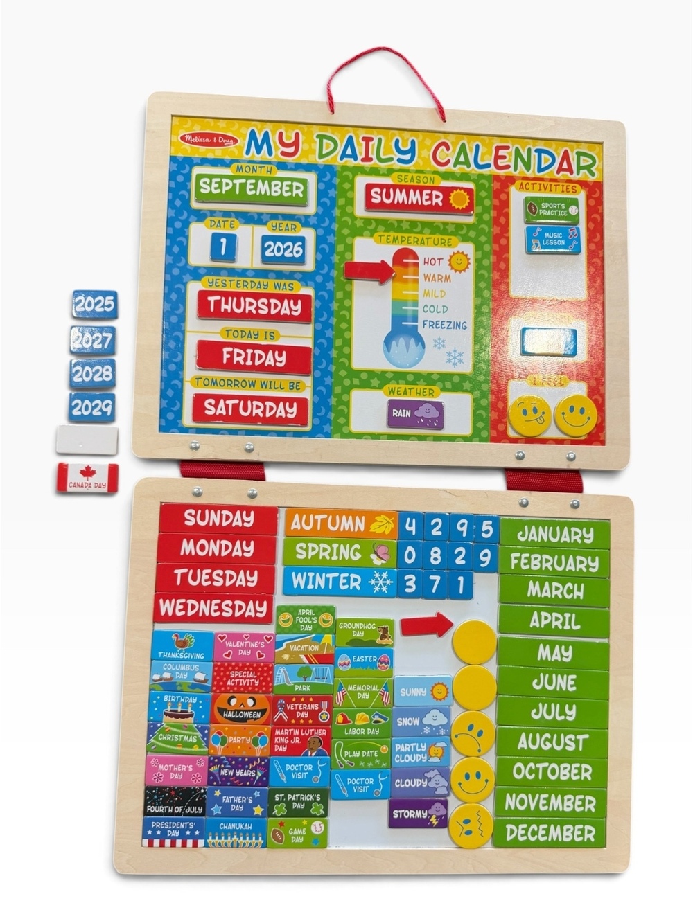 Melissa & Doug My Magnetic Daily Calendar Wooden Educational Toy